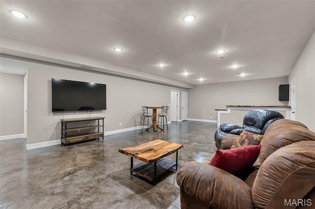 226 Indian Springs Dr, Jackson, MO 63755 - living area with finished concrete floors and recessed lighting