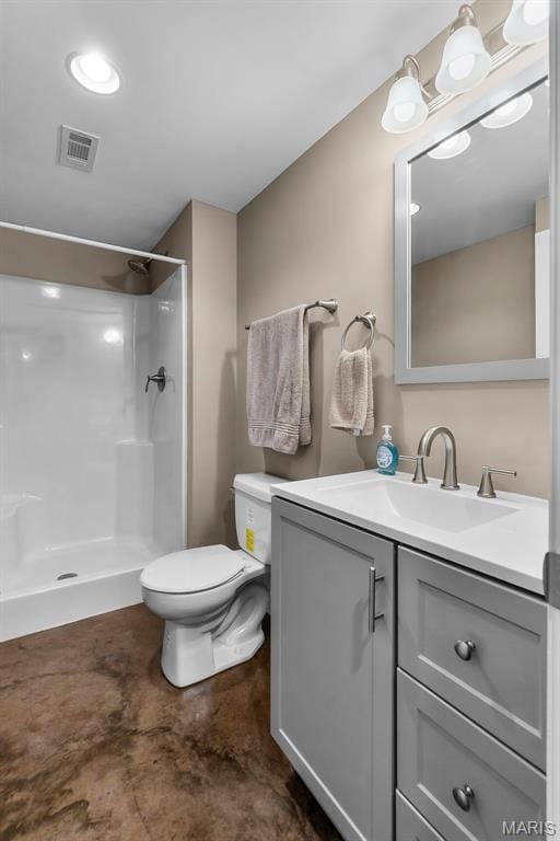 226 Indian Springs Dr, Jackson, MO 63755 - bathroom with vanity, finished concrete flooring, and a shower