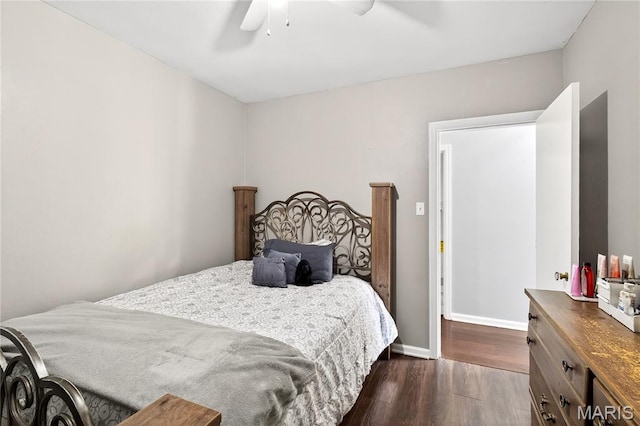 351 N 66th St, Belleville, IL 62223 - bedroom with dark wood-style floors and ceiling fan