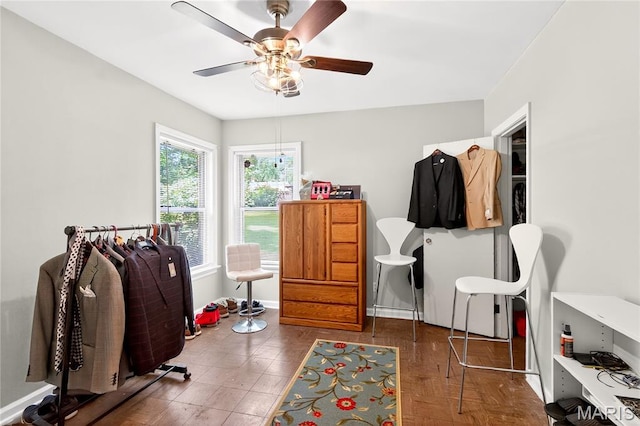351 N 66th St, Belleville, IL 62223 - interior space featuring a ceiling fan and baseboards