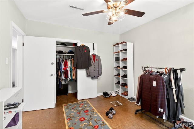 351 N 66th St, Belleville, IL 62223 - bedroom with a closet, ceiling fan, and a walk in closet