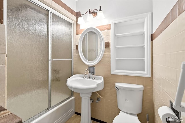 351 N 66th St, Belleville, IL 62223 - full bath featuring tile walls and enclosed tub / shower combo