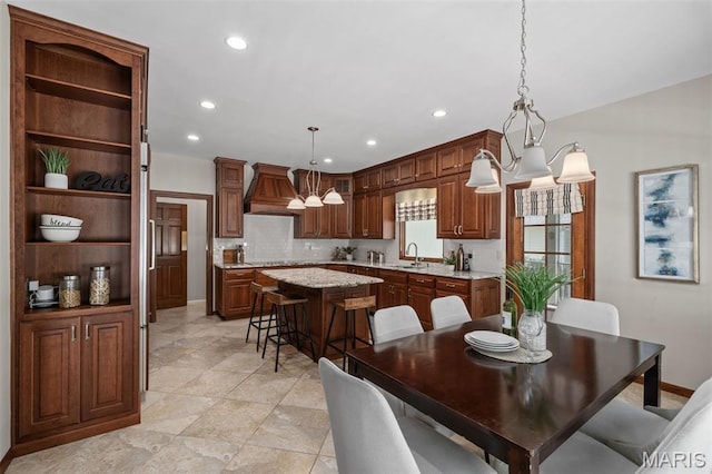 649 Westledge Ct, Des Peres, MO 63131 - dining area featuring recessed lighting and a chandelier