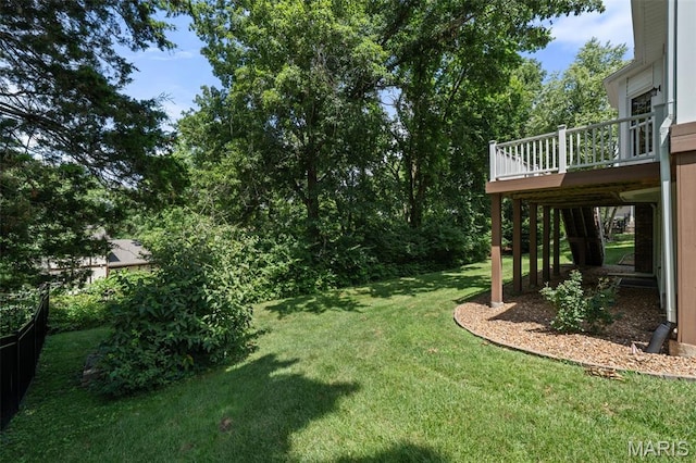 649 Westledge Ct, Des Peres, MO 63131 - view of grassy yard with a deck