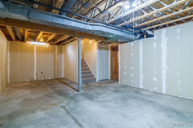 170 Coventry Way, Highland, IL 62249 - unfinished below grade area featuring stairs
