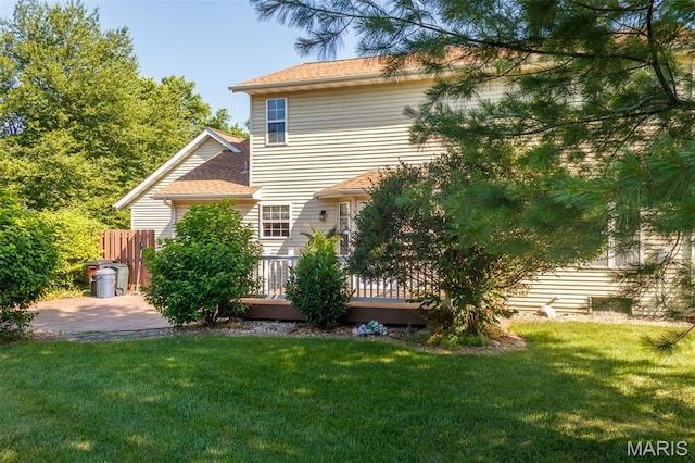 170 Coventry Way, Highland, IL 62249 - rear view of property featuring a wooden deck and a shingled roof