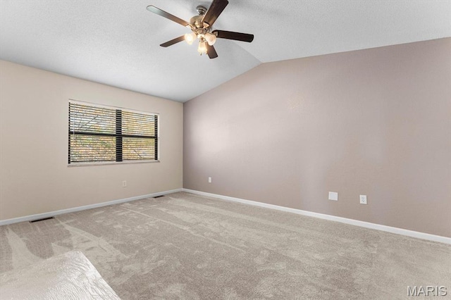 525 Homestead Ave, Swansea, IL 62226 - empty room featuring ceiling fan, light colored carpet, and vaulted ceiling