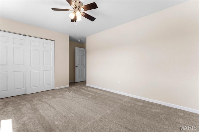 525 Homestead Ave, Swansea, IL 62226 - unfurnished bedroom featuring carpet floors, a closet, and ceiling fan