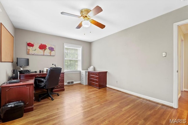 1843 Manor Hill Rd, Saint Louis, MO 63131 - office space featuring light wood finished floors and a ceiling fan