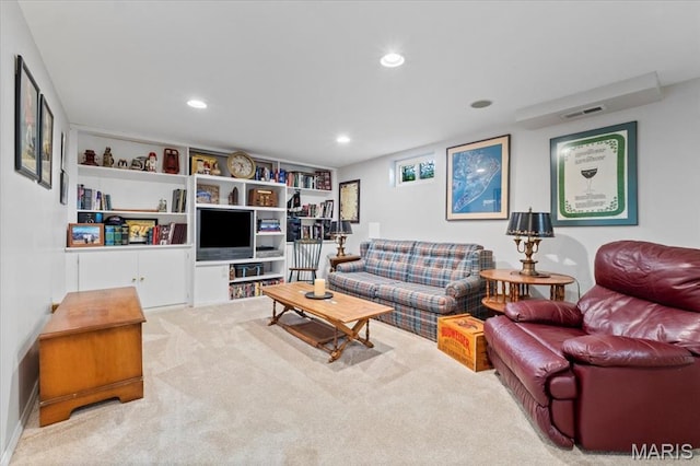 1843 Manor Hill Rd, Saint Louis, MO 63131 - living area featuring carpet floors and recessed lighting