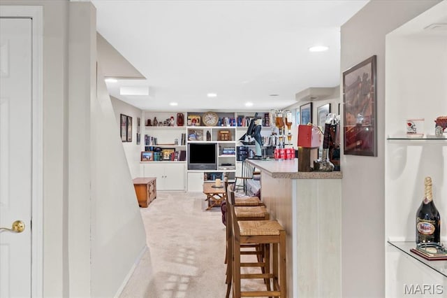 1843 Manor Hill Rd, Saint Louis, MO 63131 - indoor dry bar featuring carpet and recessed lighting