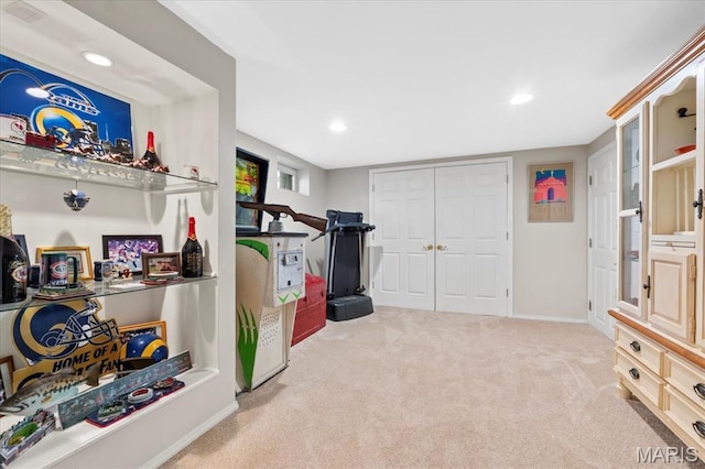 1843 Manor Hill Rd, Saint Louis, MO 63131 - playroom featuring carpet and recessed lighting