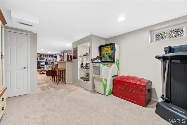 1843 Manor Hill Rd, Saint Louis, MO 63131 - game room with carpet floors and recessed lighting