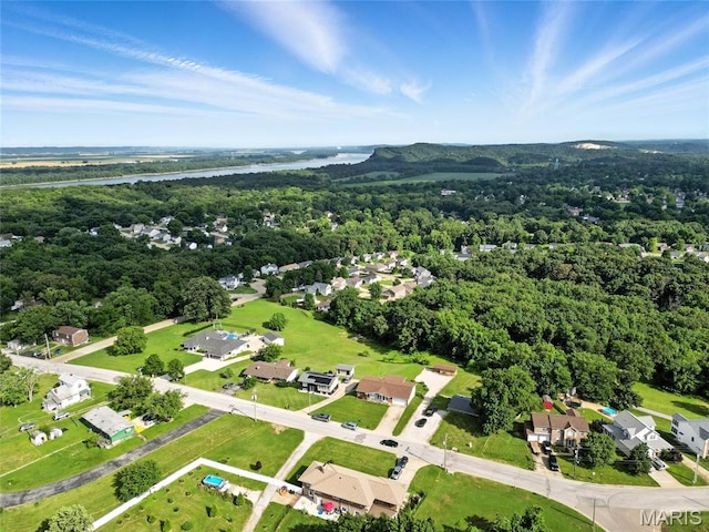 1467 Crystal Heights Rd, Crystal City, MO 63019 - aerial perspective of suburban area featuring a forest