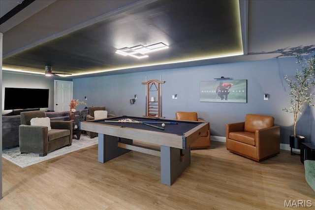447 Maymont Dr, Ballwin, MO 63011 - recreation room featuring light wood finished floors and pool table