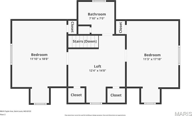 906 N Taylor Ave, Saint Louis, MO 63122 - view of room layout