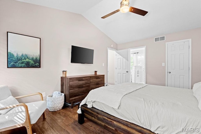1026 Timber Creek Ln, Ofallon, IL 62269 - bedroom with lofted ceiling, wood finished floors, and ceiling fan