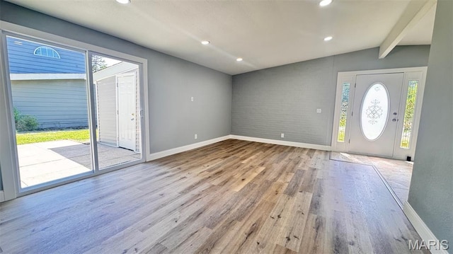 6822 Friarwood Dr, Saint Louis, MO 63134 - entryway featuring wood finished floors and recessed lighting