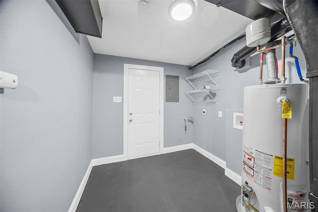 6822 Friarwood Dr, Saint Louis, MO 63134 - utility room with gas water heater and electric panel