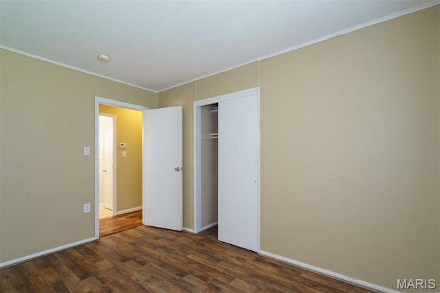 33 Southbrook Dr, Rolla, MO 65401 - unfurnished bedroom featuring wood finished floors, crown molding, and a closet