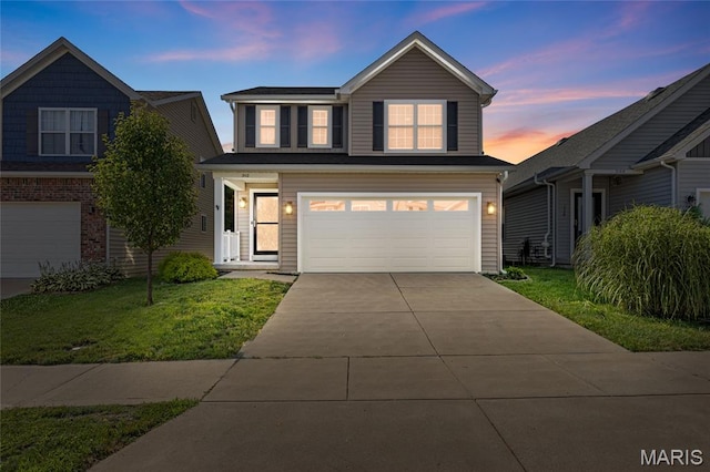 3112 Bentwater Pl, Saint Charles, MO 63301 - traditional-style house featuring concrete driveway, an attached garage, and a lawn