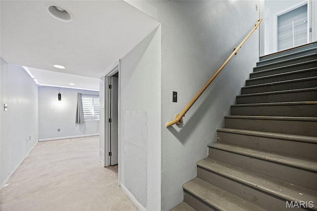 3112 Bentwater Pl, Saint Charles, MO 63301 - stairs with concrete floors and recessed lighting