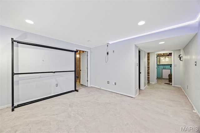 3112 Bentwater Pl, Saint Charles, MO 63301 - unfurnished bedroom featuring concrete flooring and recessed lighting