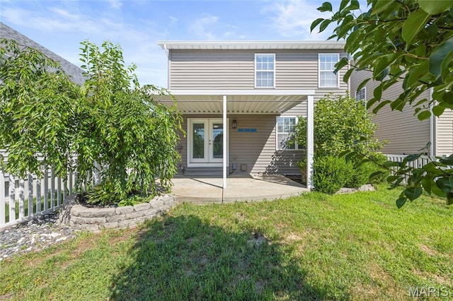 3112 Bentwater Pl, Saint Charles, MO 63301 - rear view of property featuring french doors and a patio area