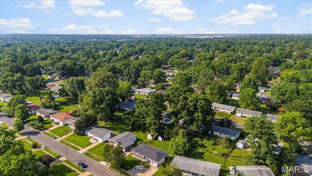 200 Francisca Dr, Florissant, MO 63031 - aerial overview of property's location featuring a heavily wooded area and nearby suburban area
