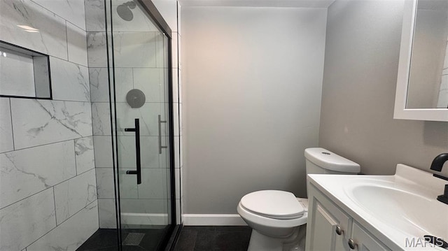6613 Dunwold Dr, Saint Louis, MO 63134 - bathroom featuring a stall shower, vanity, and tile patterned floors