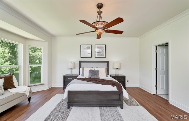 5 Tucker Manor Ct, Wentzville, MO 63385 - bedroom with wood finished floors, crown molding, and ceiling fan