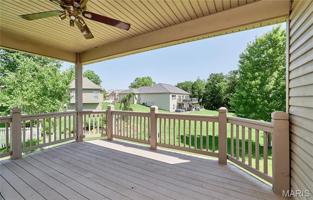 5 Tucker Manor Ct, Wentzville, MO 63385 - wooden terrace with a residential view and a ceiling fan