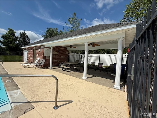 5 Tucker Manor Ct, Wentzville, MO 63385 - view of swimming pool featuring ceiling fan and a patio area