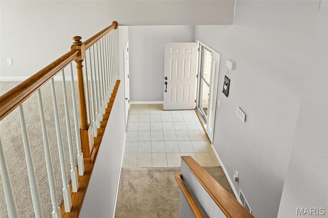 412 Audry Dr, Dupo, IL 62239 - staircase featuring tile patterned flooring and carpet