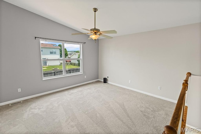 412 Audry Dr, Dupo, IL 62239 - unfurnished room with ceiling fan, carpet, and vaulted ceiling