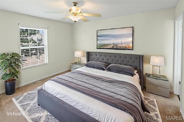 412 Audry Dr, Dupo, IL 62239 - carpeted bedroom featuring baseboards and a ceiling fan
