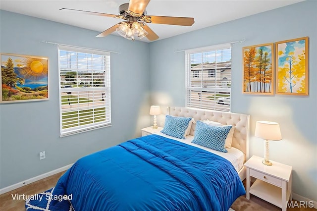 412 Audry Dr, Dupo, IL 62239 - carpeted bedroom with multiple windows and a ceiling fan