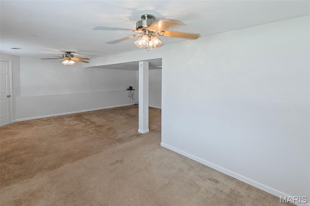 412 Audry Dr, Dupo, IL 62239 - unfurnished living room featuring ceiling fan and light carpet