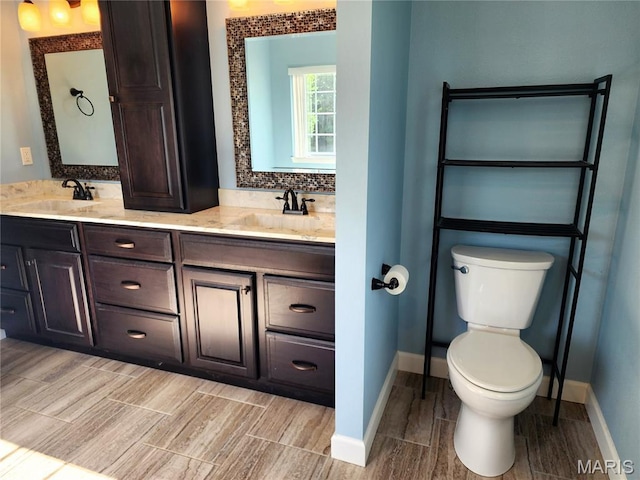 9339 Prairie Ridge Rd, Walsh, IL 62297 - full bath with double vanity and wood tiled floors