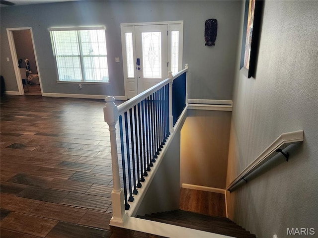 9339 Prairie Ridge Rd, Walsh, IL 62297 - stairs with wood finished floors