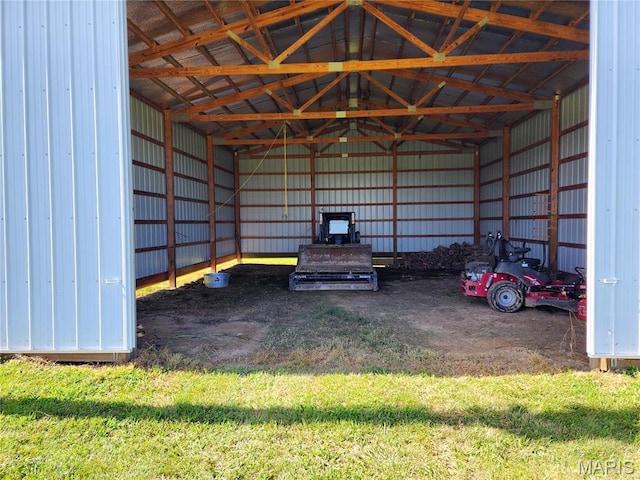 9339 Prairie Ridge Rd, Walsh, IL 62297 - garage with metal wall