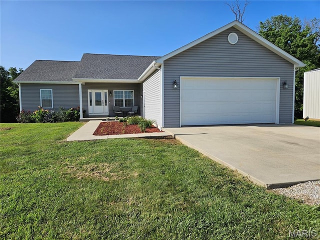 9339 Prairie Ridge Rd, Walsh, IL 62297 - ranch-style home with a front lawn and driveway