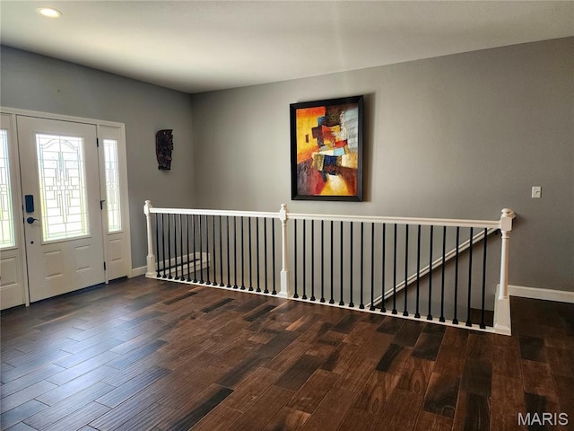 9339 Prairie Ridge Rd, Walsh, IL 62297 - foyer with wood finished floors and recessed lighting