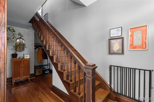6505 Michigan Ave, Saint Louis, MO 63111 - stairs featuring wood finished floors