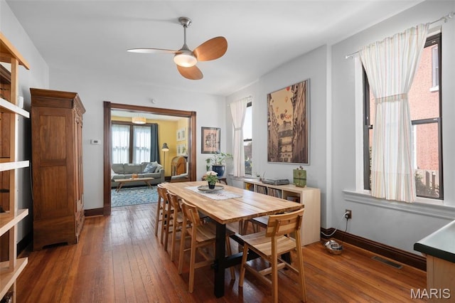 6505 Michigan Ave, Saint Louis, MO 63111 - dining space with ceiling fan and hardwood / wood-style floors