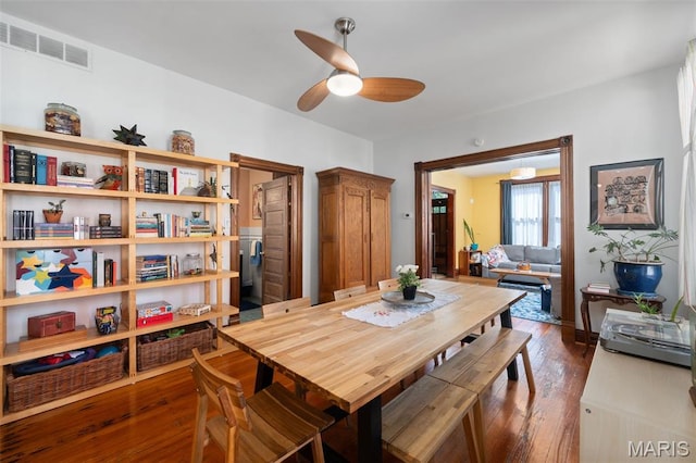 6505 Michigan Ave, Saint Louis, MO 63111 - dining space featuring ceiling fan and hardwood / wood-style floors