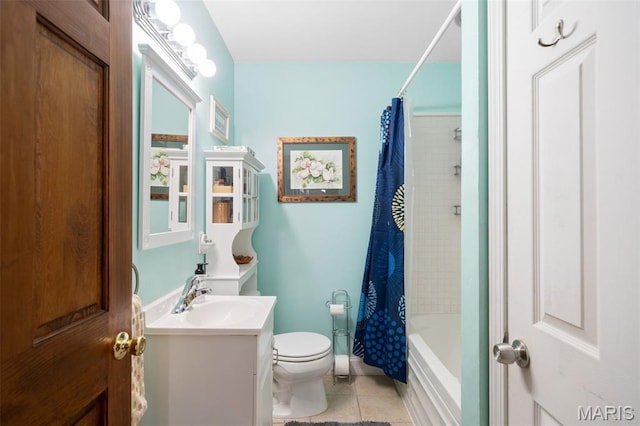 6505 Michigan Ave, Saint Louis, MO 63111 - bathroom with vanity, tile patterned flooring, and shower / bath combination with curtain