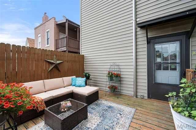 6505 Michigan Ave, Saint Louis, MO 63111 - wooden terrace featuring an outdoor living space