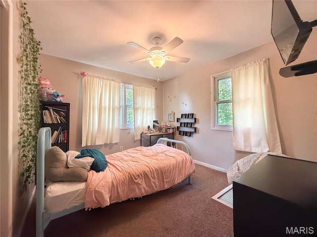 914 Ruby Dr, Farmington, MO 63640 - bedroom featuring carpet floors and a ceiling fan