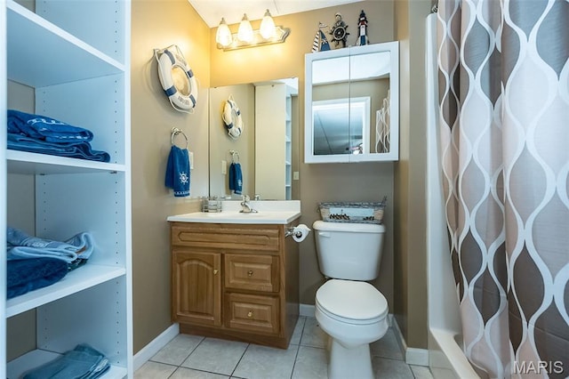 7202 Geneva Manor Ct, Oakville Township, MO 63129 - bathroom featuring vanity, tile patterned flooring, and a shower with shower curtain